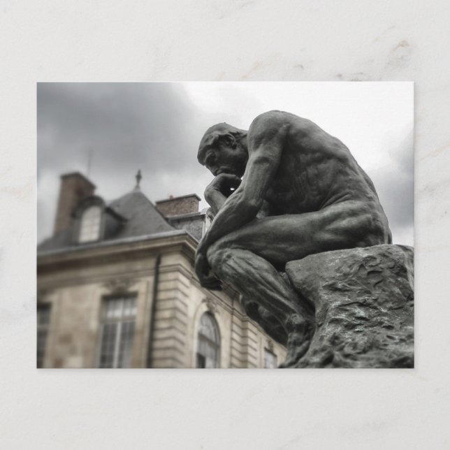 The Thinker Rodin Paris Sculpture Postcard (Front)