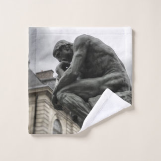 The Thinker Rodin Paris Sculpture Wash Cloth