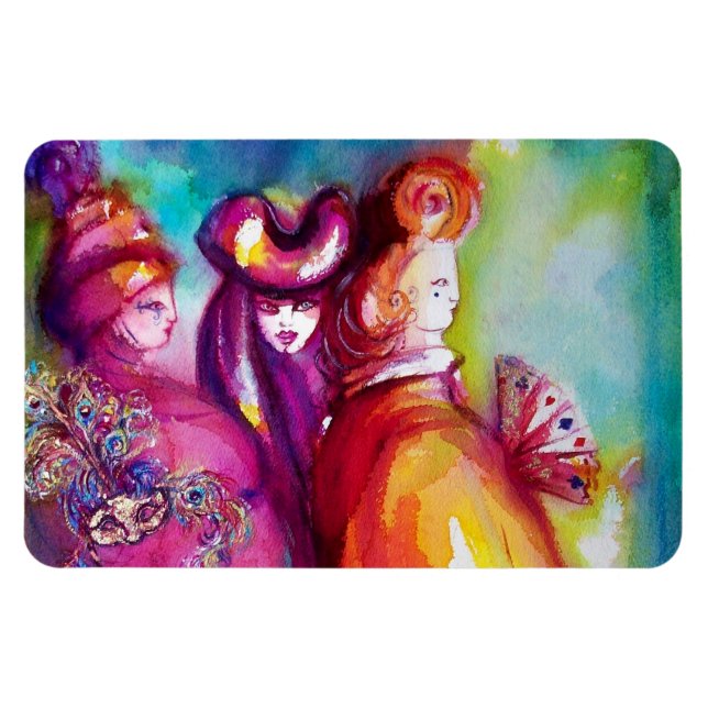 THE THIRD MASK / Venetian Carnival Masquerade Ball Magnet (Horizontal)