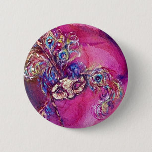 THE THIRD MASK - / Venetian Mardi Gras Masquerade 6 Cm Round Badge