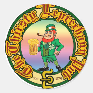 The Thirsty Leprechaun Pub Classic Round Sticker