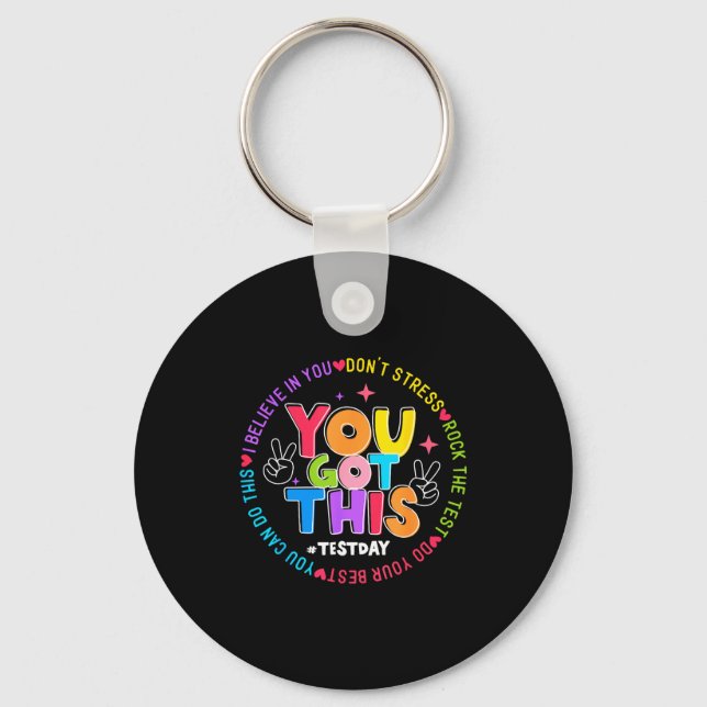 The This Test Day Rock Test Teacher Key Ring (Front)