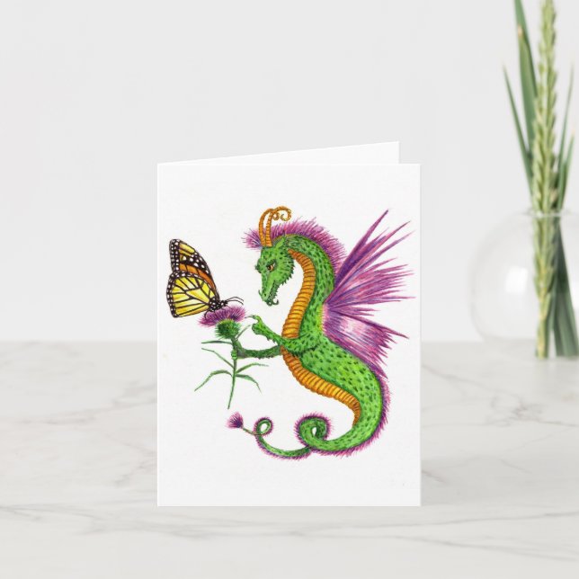 The Thistle Dragon Card (Front)