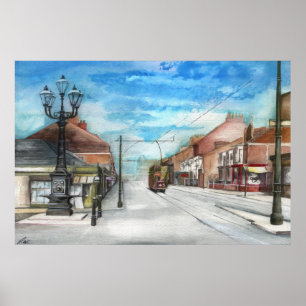 The Thornaby 5 lamps and the tram - POSTER