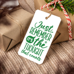 THE THOUGHT THAT COUNTS FUNNY CHRISTMAS GREEN GIFT TAGS