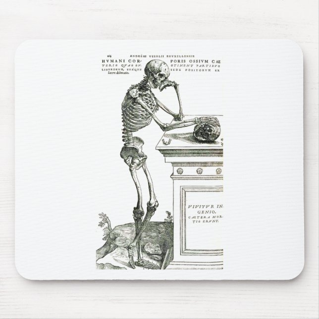 The Thoughtful Skeleton Mouse Pad (Front)