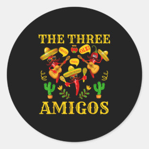 The Three Amigos - Funny Chilli Cinco De Mayo Classic Round Sticker