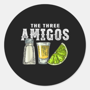 The Three Amigos Lime Salt Tequila Funny Cinco De Classic Round Sticker