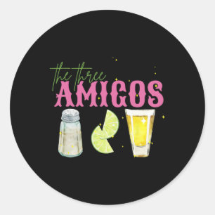The Three Amigos Lime Salt Tequila Funny Cinco De Classic Round Sticker