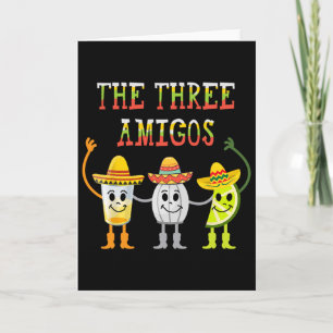 The Three Amigos T Shirt Tequila Salt Lime Cinco D Card
