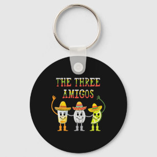 The Three Amigos T Shirt Tequila Salt Lime Cinco D Key Ring
