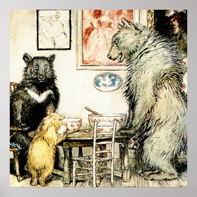 “The Three Bears” by Arthur Rackham Poster (Front)