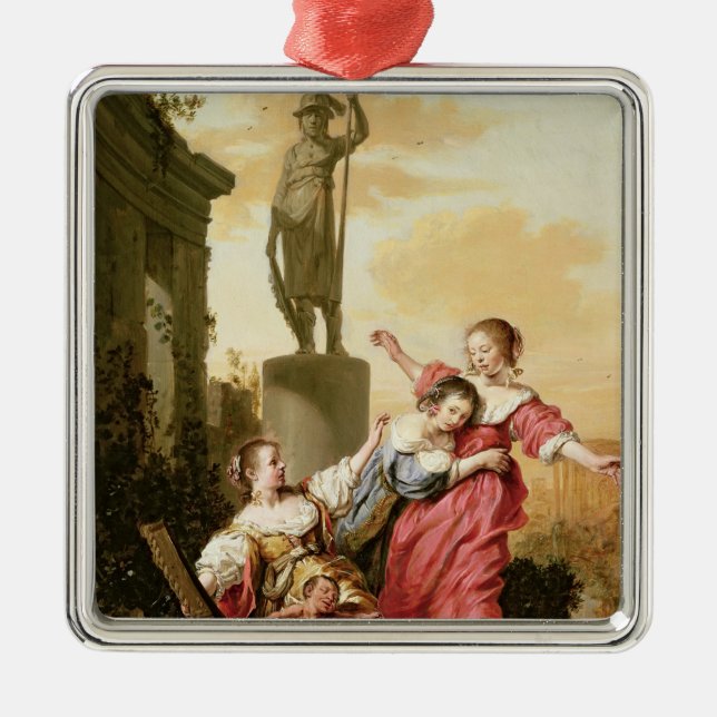 The Three Daughters of Cecrops Metal Tree Decoration (Front)