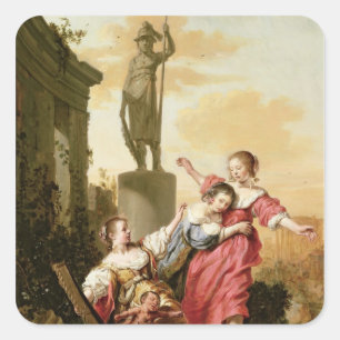 The Three Daughters of Cecrops Square Sticker