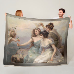 The Three Graces by Edouard Bisson Fleece Blanket
