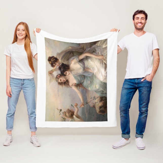 The Three Graces by Edouard Bisson Fleece Blanket (In Situ)