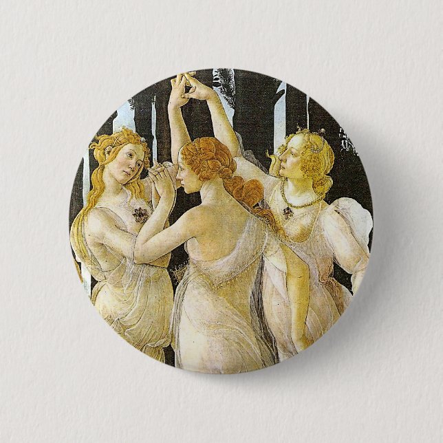 The Three Graces by Sandro Botticelli 6 Cm Round Badge (Front)