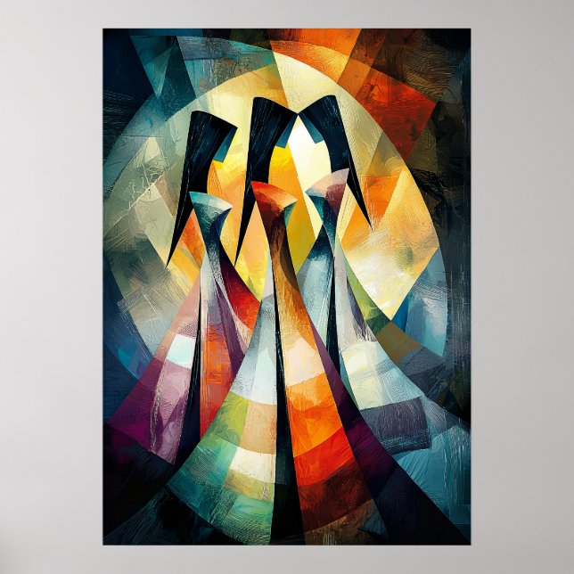 The Three Graces - Cubist masterpiece inspired Poster (Front)