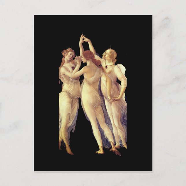 The Three Graces - detail, Primavera by Boticelli Postcard (Front)