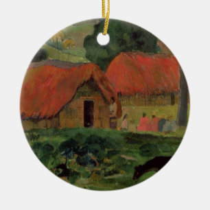 The Three Huts, Tahiti, 1891-92 (oil on canvas) Ceramic Tree Decoration