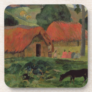 The Three Huts, Tahiti, 1891-92 (oil on canvas) Coaster