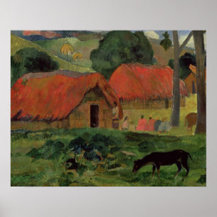 The Three Huts, Tahiti, 1891-92 (oil on canvas) Poster