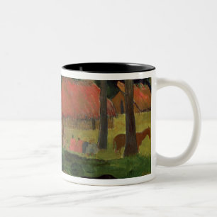 The Three Huts, Tahiti, 1891-92 (oil on canvas) Two-Tone Coffee Mug