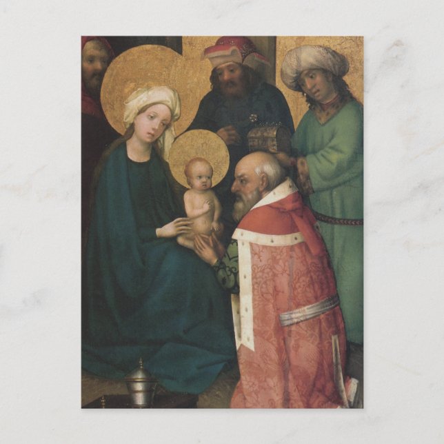 The three Magi adoring Jesus Christ Postcard (Front)