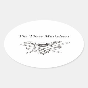 The Three Musketeers Heroes - Alexandre Dumas Oval Sticker
