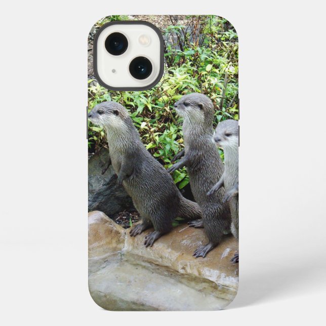 **"The Three Musketeers: Trio of Small Gray Otters iPhone Case (Back)