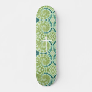 The Three Nails Cross Green Tie Die Christian Skateboard