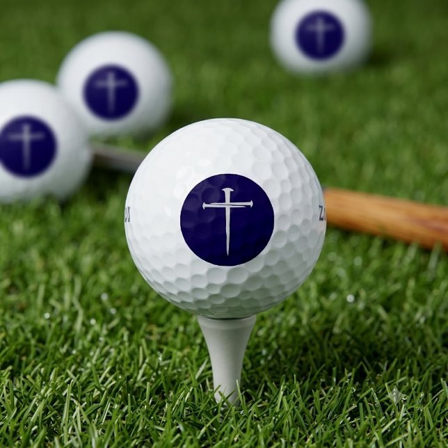 The Three Nails Navy Cross Christian Golf Balls (Creator Uploaded)