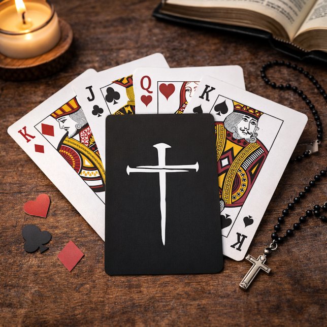 The Three Nails White Cross Christian Faith Cards (Creator Uploaded)