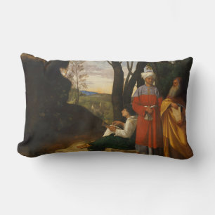The Three Philosophers (Wise Men) (by Giorgione) Lumbar Cushion