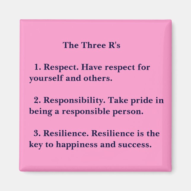 The Three R's Magnet (Front)