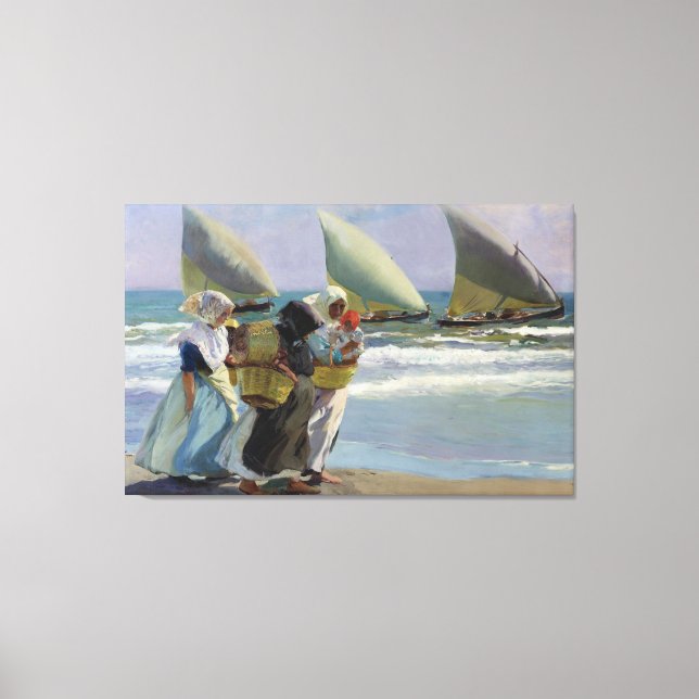 The Three Sails - Joaquin Sorolla Canvas Print (Front)