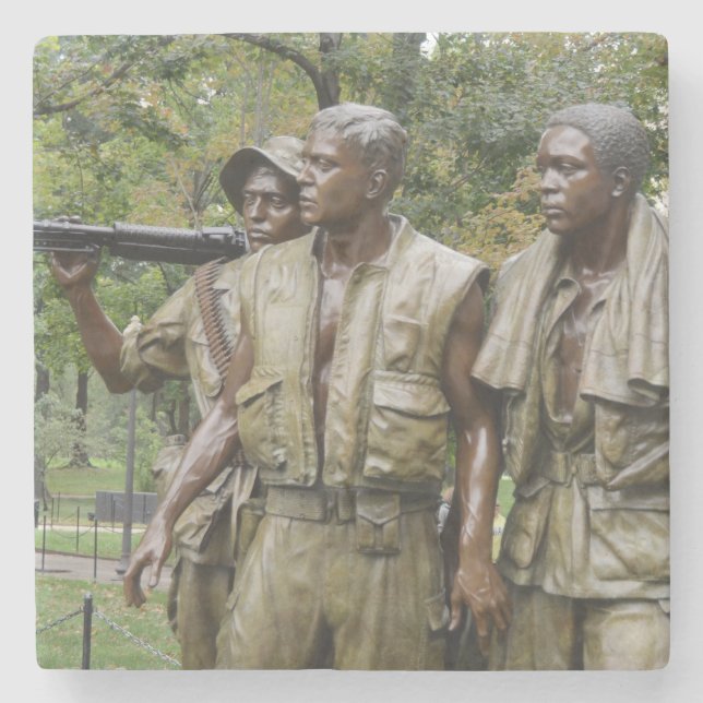 The Three Servicemen Statue Vietnam War Memorial Stone Coaster (Front)
