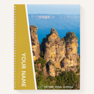 The Three Sisters, Blue Mountains Australia, Gold Notebook