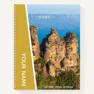 The Three Sisters, Blue Mountains Australia, Gold Notebook