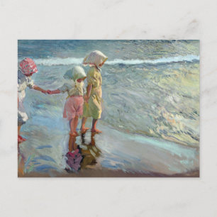 The three sisters on the beach by Joaquin Sorolla Holiday Postcard