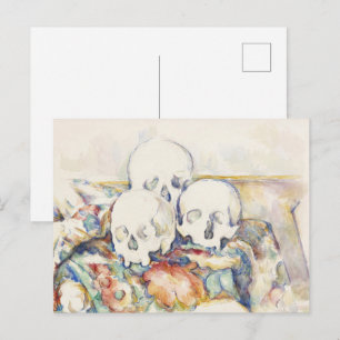 The Three Skulls by Paul Cézanne Classic Painting Postcard