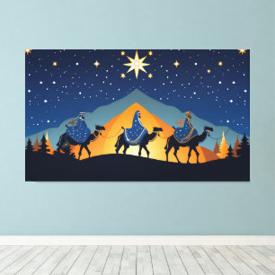 The Three Wise Men on Camels Canvas Print