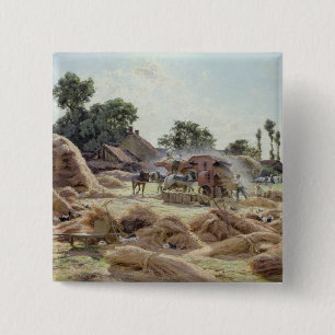 The Threshing Machine 1896 15 Cm Square Badge