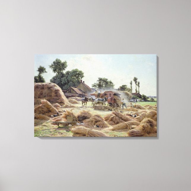 The Threshing Machine  1896 Canvas Print (Front)