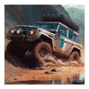 The thrill of Off-Roading through mud and hills. Photo Print