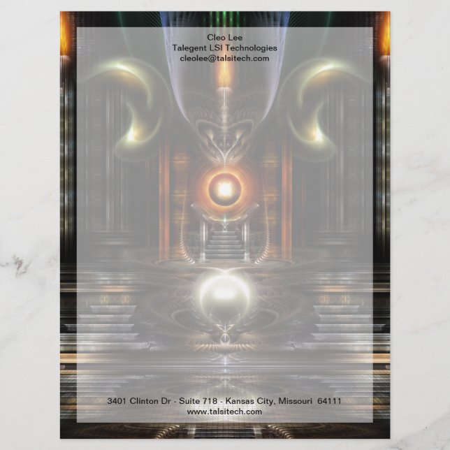 The Throne Room Fractal Art Customised Letterhead (Front)