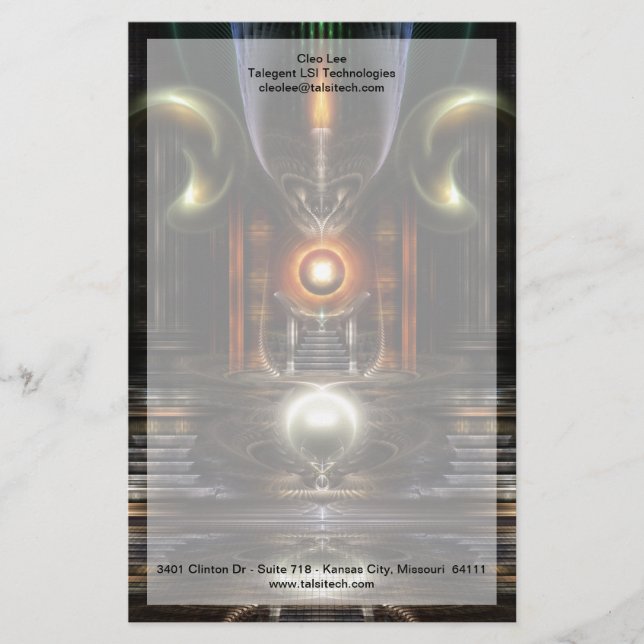 The Throne Room Fractal Art Stationery (Front)