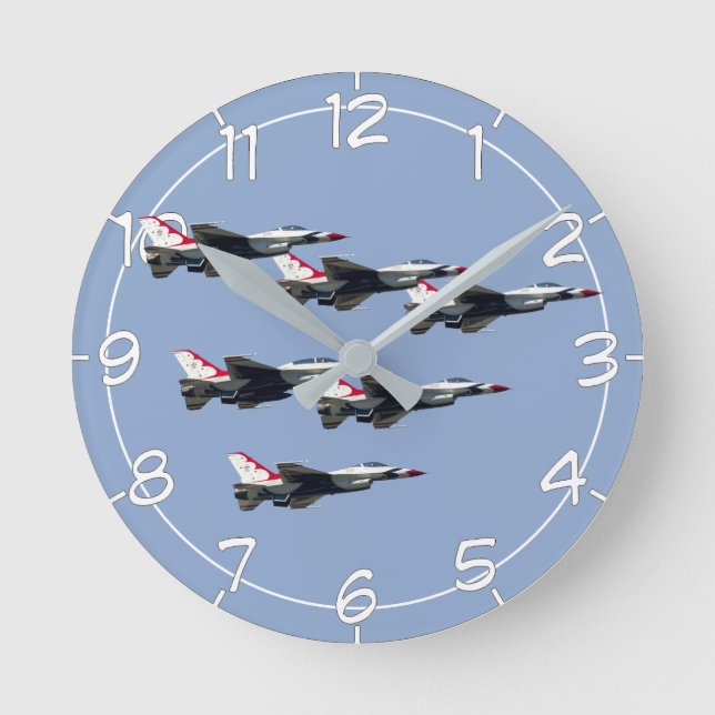 The Thunderbirds  Numbered Round Clock (Front)