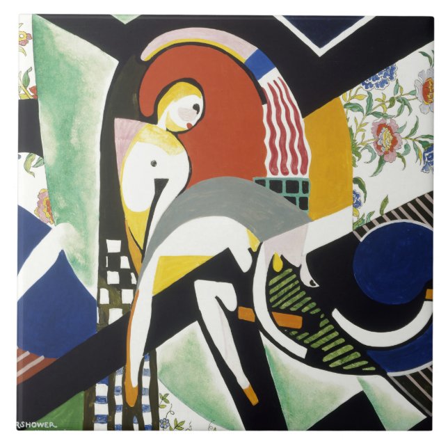 The Thundershower, colourful artwork Tile (Front)