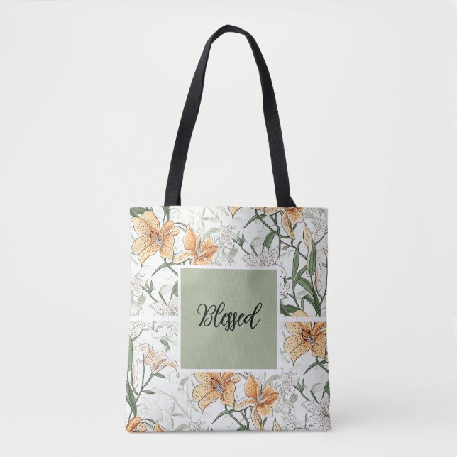 The Tiger Lilies, soft green, Tote Bag (Front)